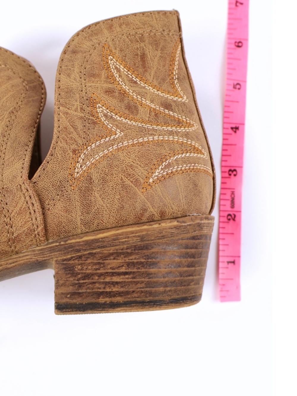 Roper Western Ankle Booties Tan Embroidered Cowboy Boots Size 9 - Picture 9 of 10
